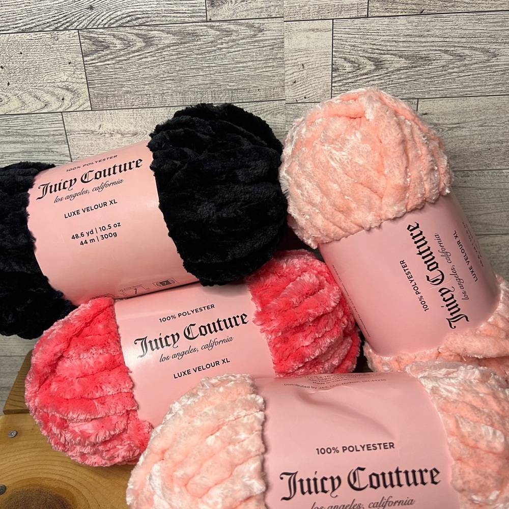 Juicy Couture Pink Luxe Velour XL Polyester Yarn
